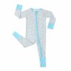 Little Sleepies Polka Dots Blue Trim Bamboo Convertible Zippy