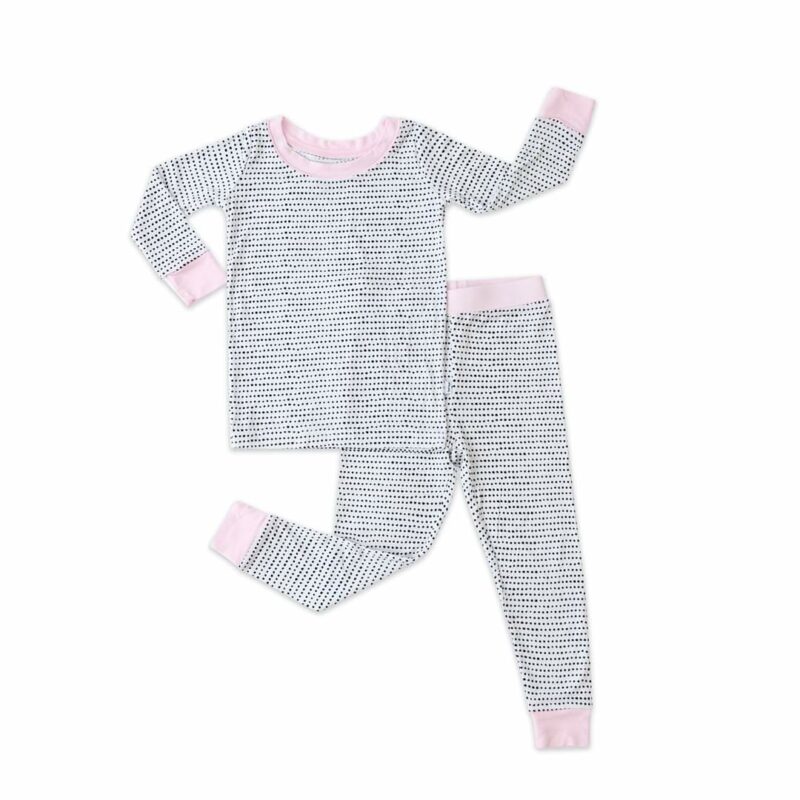 Little Sleepies Polka Dots with Pink Trim Bamboo Two-Piece Pajama Set