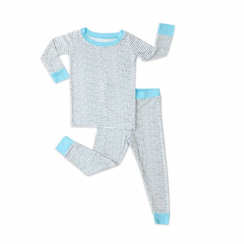 Little Sleepies Polka Dots with Blue Trim Bamboo Two-Piece Pajama Set