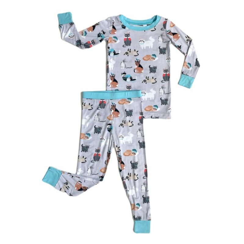 Little Sleepies Blue Cool Cats Bamboo Viscose Two-Piece Pajama Set