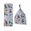 Little Sleepies Blue Cool Cats Bamboo Viscose Swaddle & Hat Set