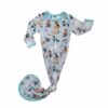Little Sleepies Blue Cool Cats Bamboo Viscose Infant Knotted Gown