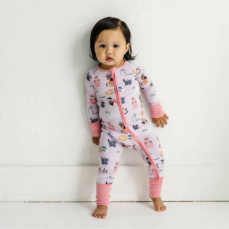 Little Sleepies Pink Cool Cats Bamboo Viscose Zippy