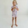 Little Sleepies Pink Cool Cats Short Sleeve and Shorts Bamboo Viscose Pajamas