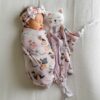 Little Sleepies Pink Cool Cats Bamboo Viscose Swaddle & Headband Set