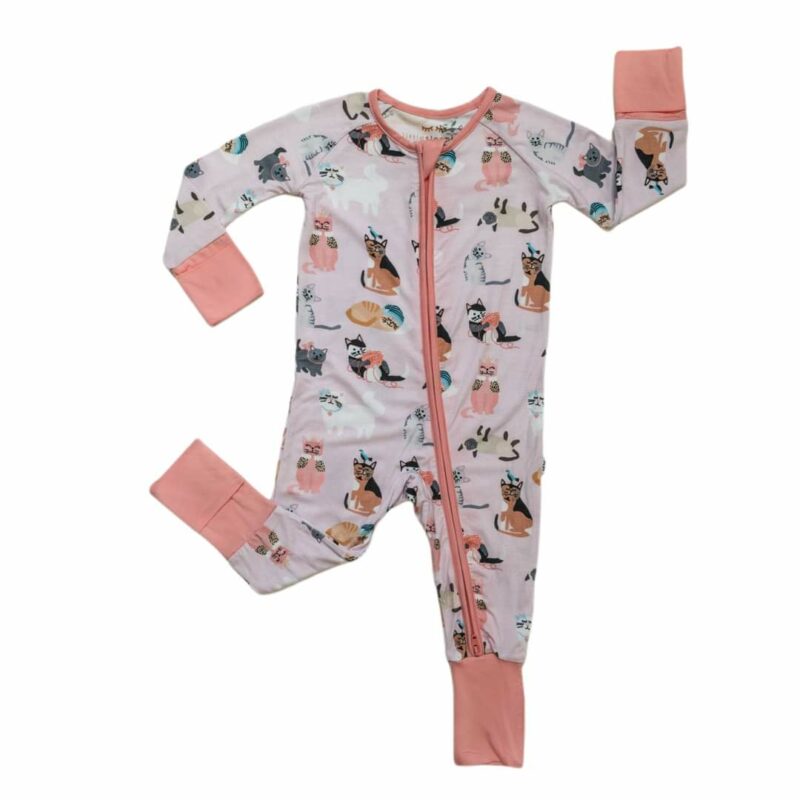 Little Sleepies Pink Cool Cats Bamboo Viscose Zippy