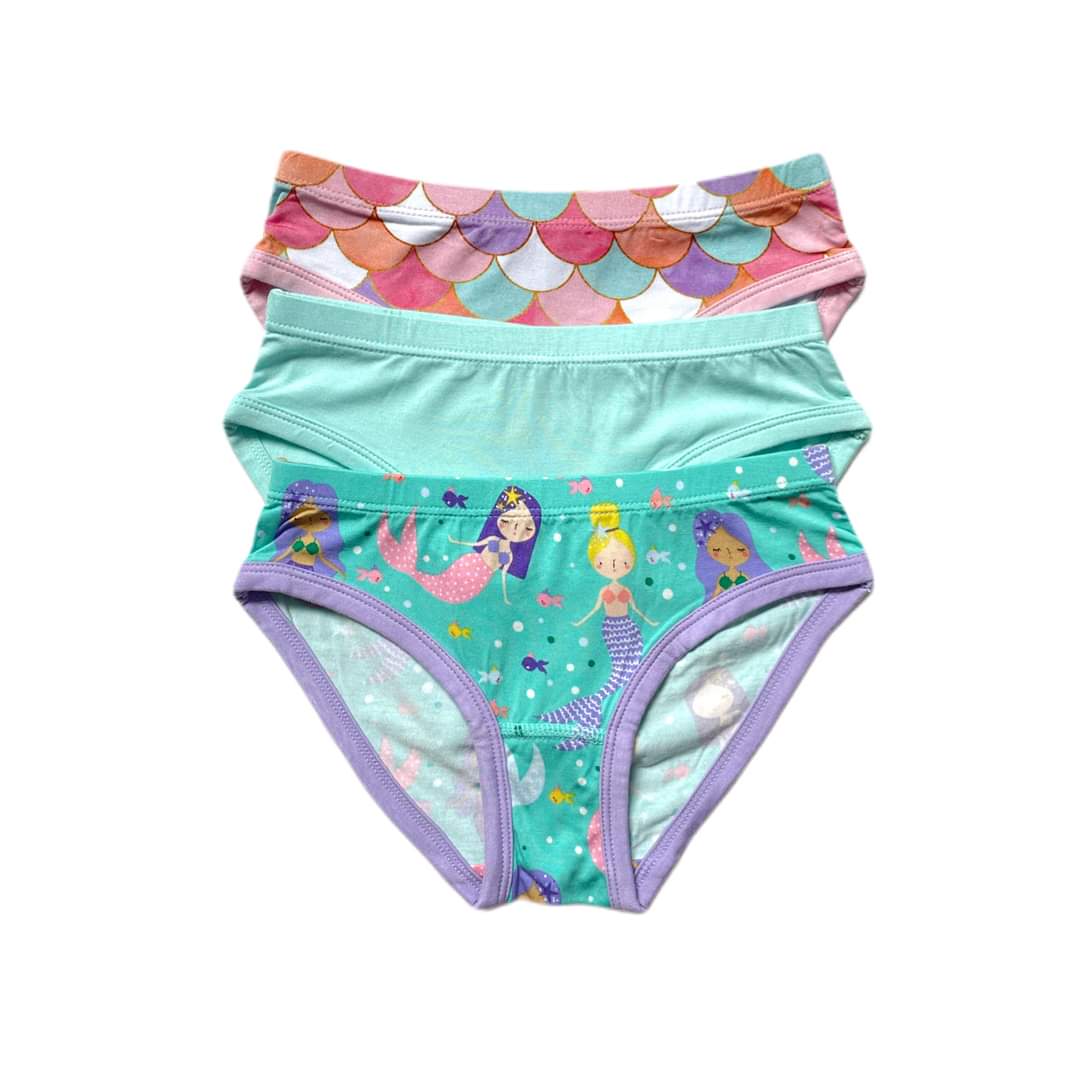 Little Sleepies Mermaid Scales Girl's Bamboo Briefs Underwear – Blossom