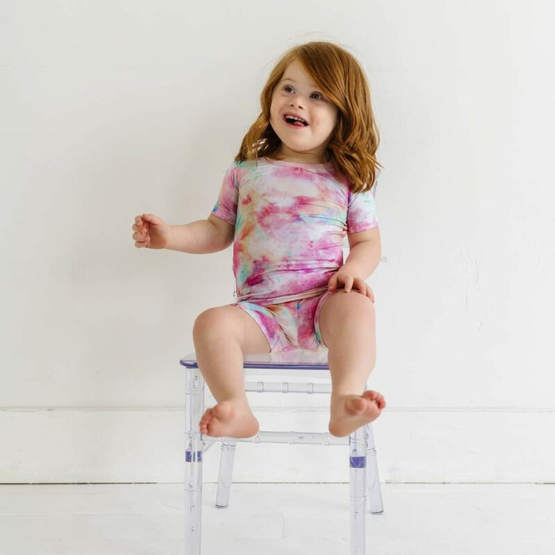 Little Sleepies Cotton Candy Tie Dye Short Sleeve and Shorts Bamboo Pajamas