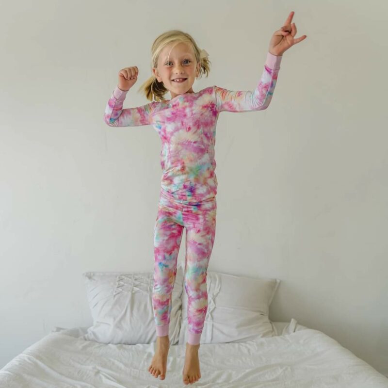 Little Sleepies Cotton Candy Tie Dye Bamboo Viscose Two-Piece Pajama Set