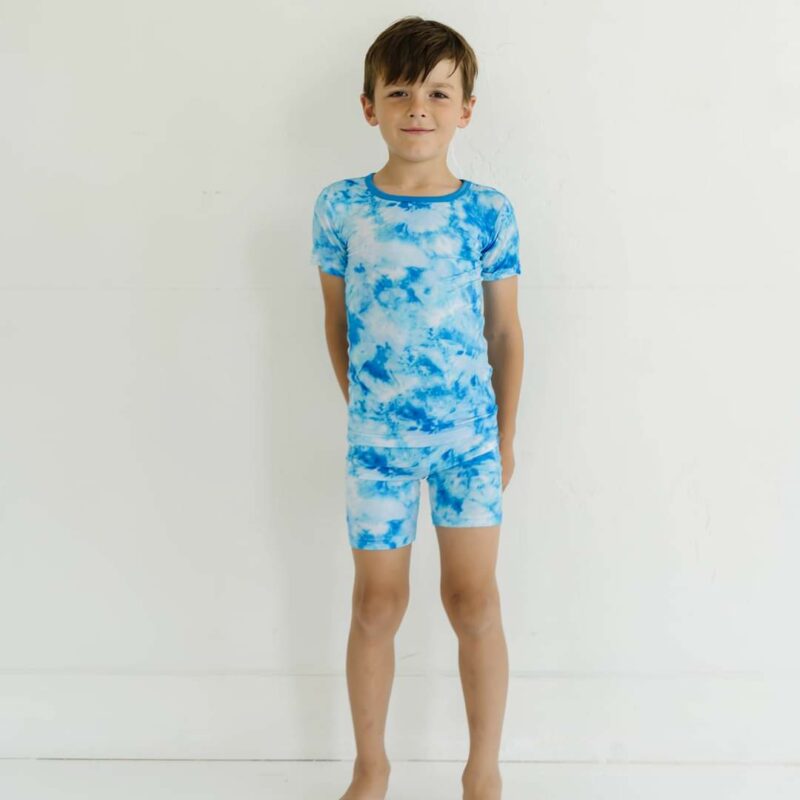 Little Sleepies Milk Way Tie Dye Short Sleeve and Shorts Bamboo Viscose Pajamas