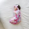 Little Sleepies Cotton Candy Tie Dye Bamboo Swaddle & Headband Set