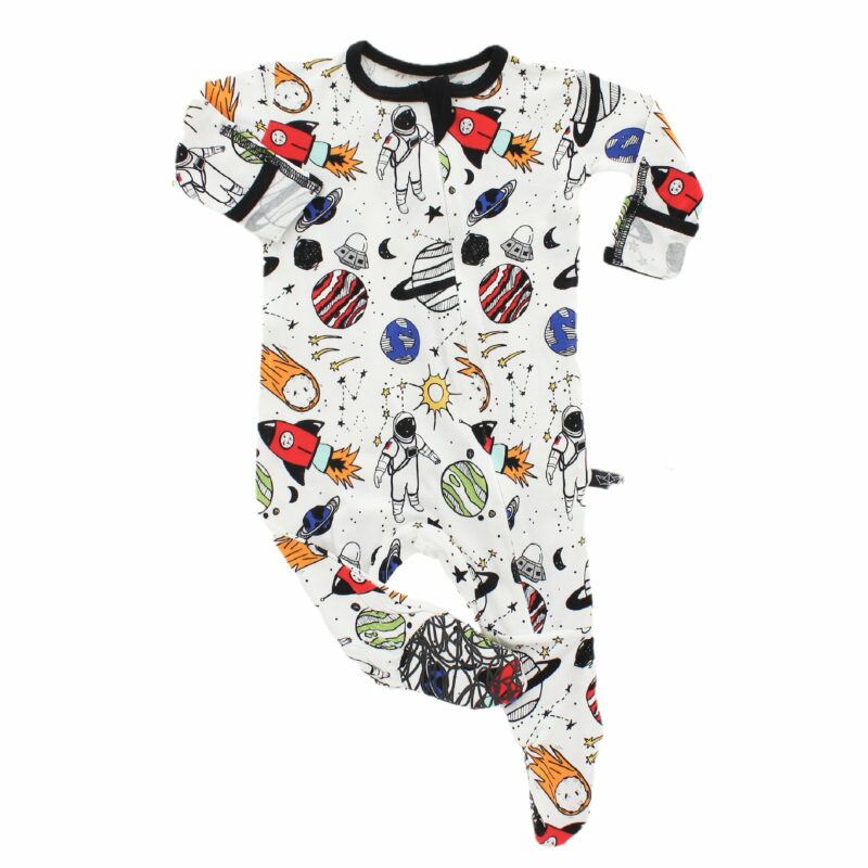 Peregrine Kidswear Space Doodle Bamboo Footed Sleeper