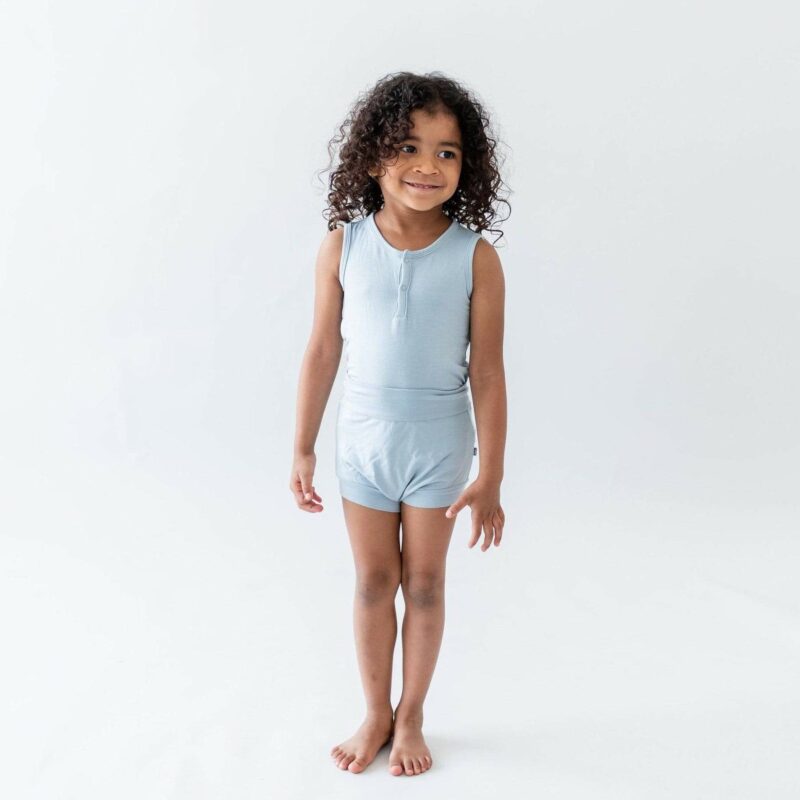 Kyte BABY Sleeveless Bodysuit in Fog