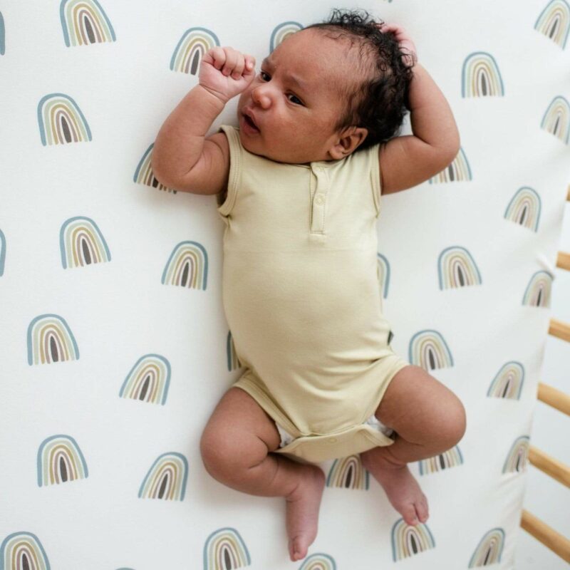 Kyte BABY Sleeveless Bodysuit in Wheat