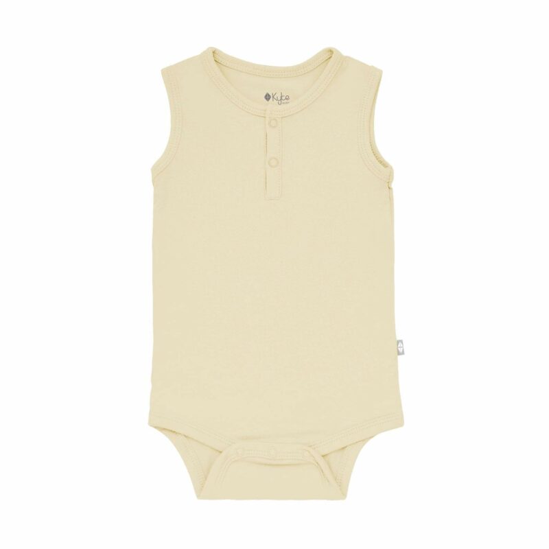 Kyte BABY Sleeveless Bodysuit in Wheat