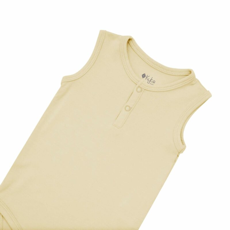 Kyte BABY Sleeveless Bodysuit in Wheat