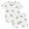 Kyte BABY Short Sleeve Toddler Pajama Set in Aloe Rainbow