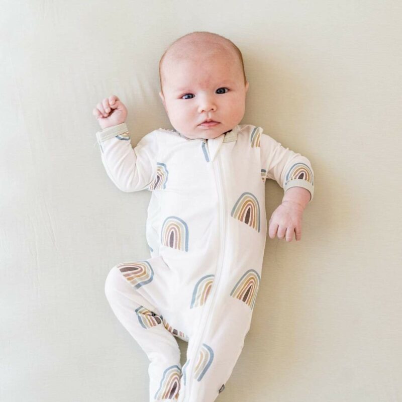Kyte BABY Zippered Footie in Aloe Rainbow