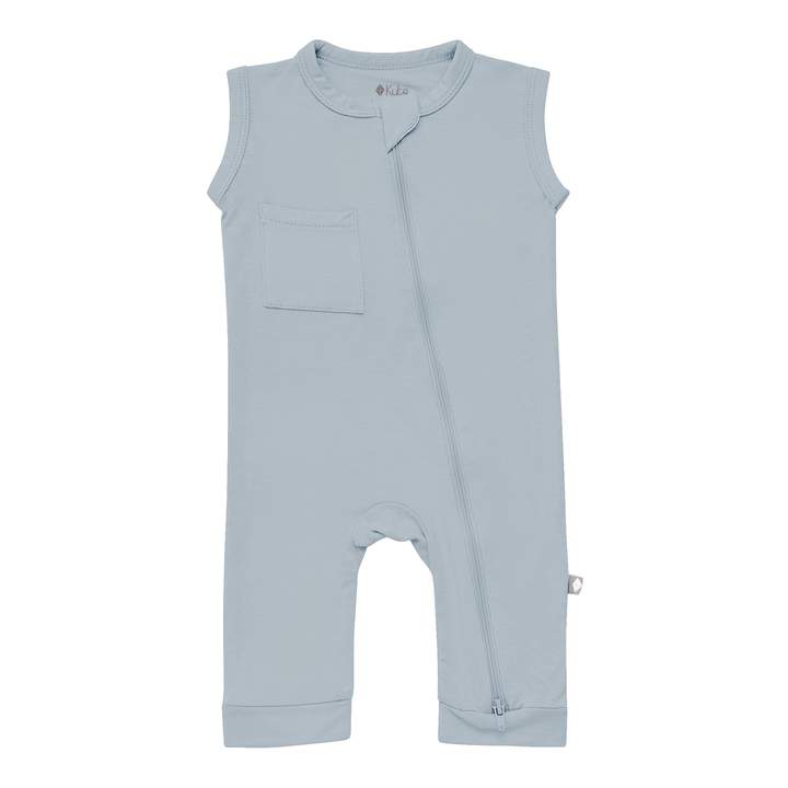 Kyte BABY Zippered Sleeveless Romper in Fog