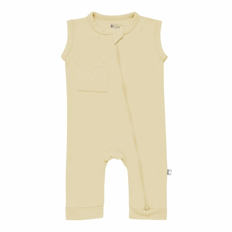 Kyte BABY Zippered Sleeveless Romper in Wheat