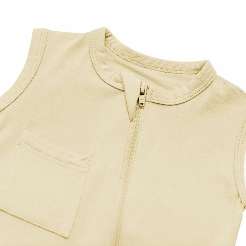 Kyte BABY Zippered Sleeveless Romper in Wheat