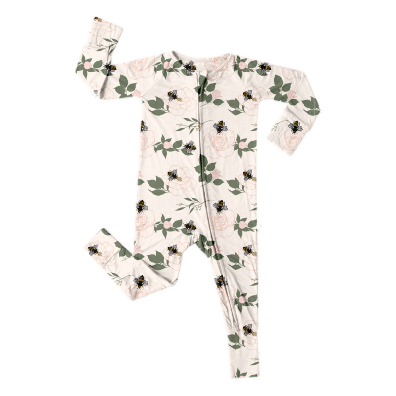 Mini Babe Peony Bamboo Viscose Convertible Romper