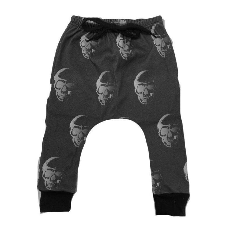 Portage and Main Black Skull Bamboo Joggers