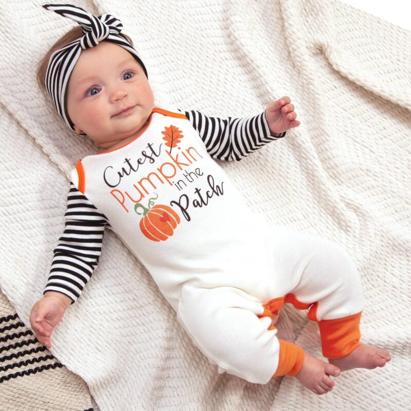 Tesa Babe Cutest Pumpkin in the Patch Halloween Romper Tesa Babe Cutest Pumpkin in the Patch Halloween Romper