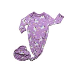Little Sleepies Sienn'a Unicorns Bamboo Viscose Infant Knotted Gown