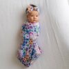 Little Sleepies Sweet Pea Floral Bamboo Viscose Swaddle and Headband Set