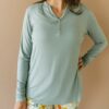 Little Sleepies Warm Taupe Fall Leaves Bamboo Women's Long Sleeve Top