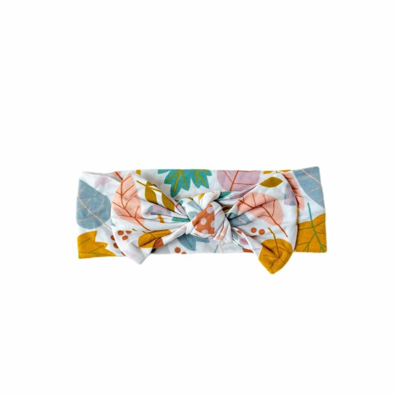 Little Sleepies Dusty Mauve Fall Leaves Bamboo Headband