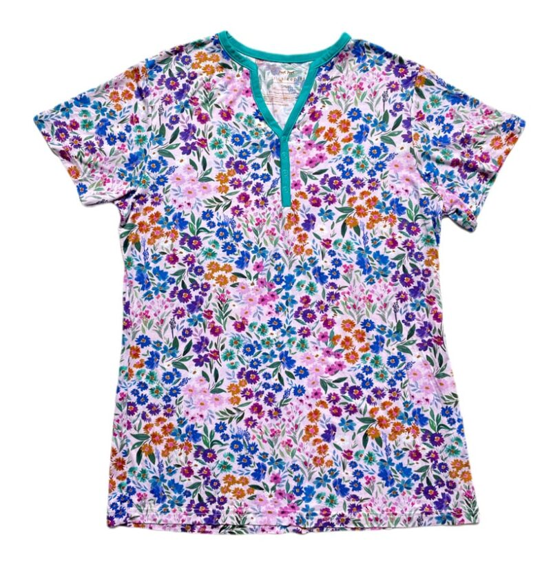 Little Sleepies Sweet Pea Floral Short Sleeve Women's Bamboo Pajama Top