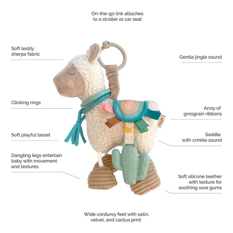 Itzy Ritzy Llama Activity Plush Silicone Teether Toy