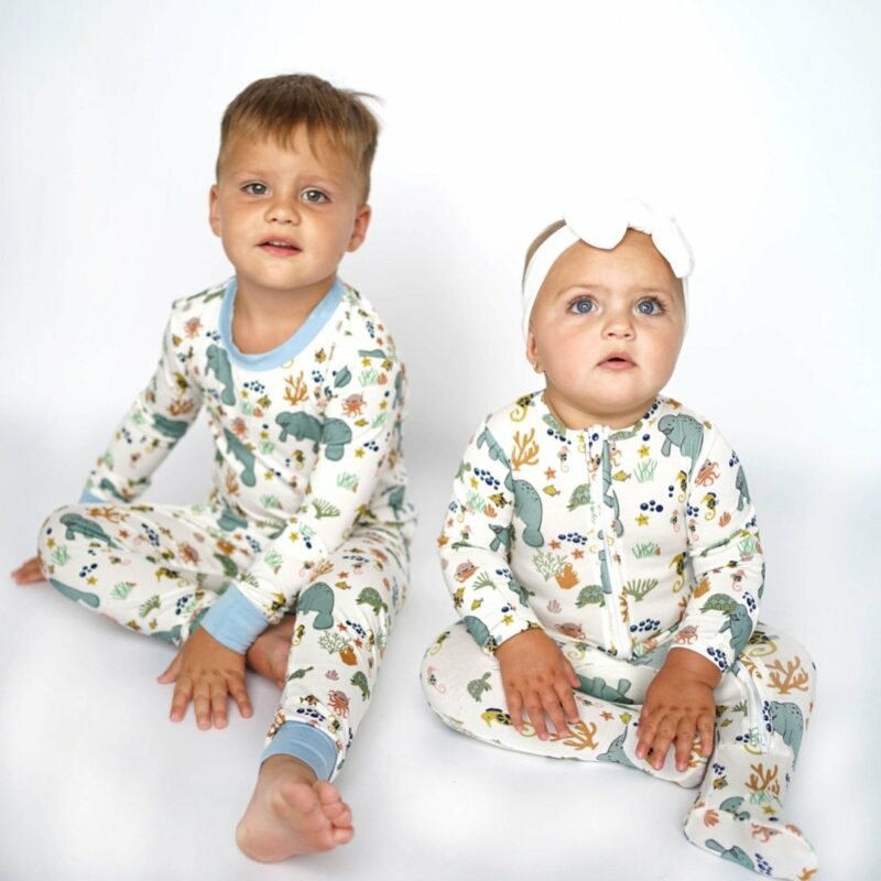 Bamboo Manatee Pajama Set from Emerson and Friends