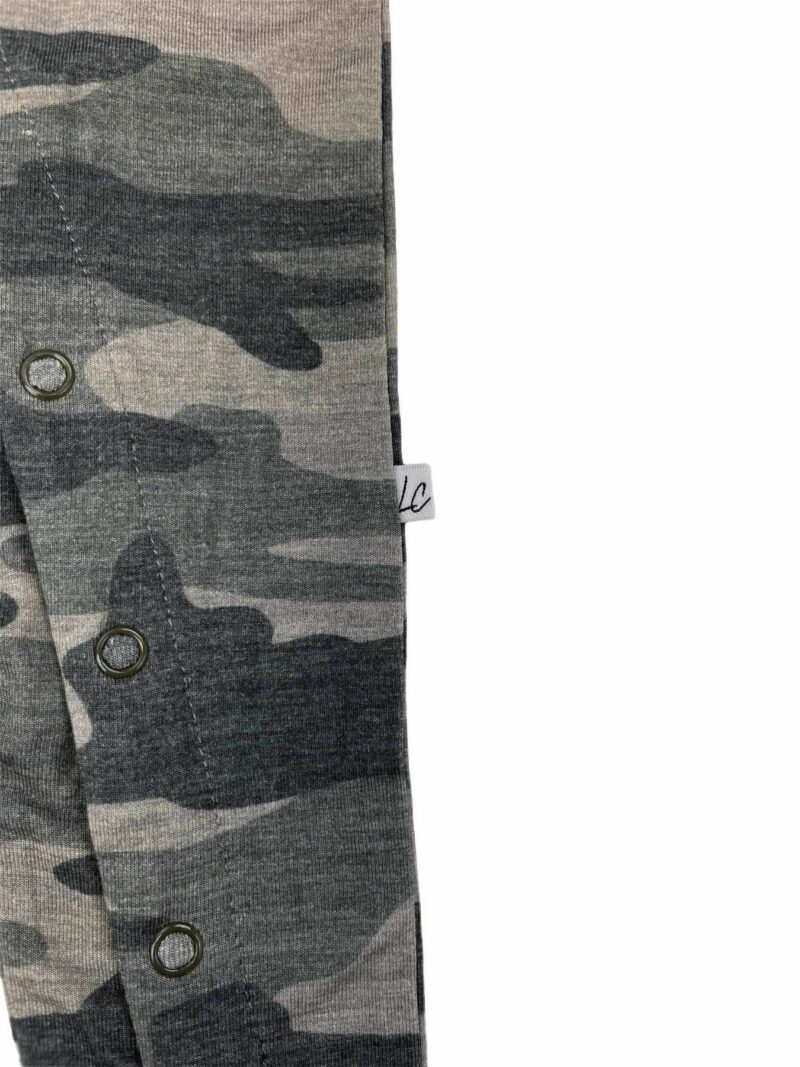 Laree + Co Kace Camo Bamboo Snap Romper