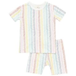 Kyte BABY Short Sleeve Toddler Pajama Set in Herringbone