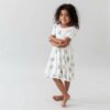 Kyte BABY Twirl Dress in Aloe Rainbow