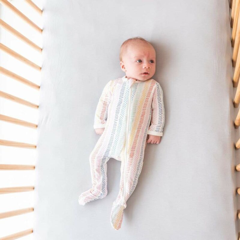 Kyte BABY Zippered Footie in Herringbone Blossom