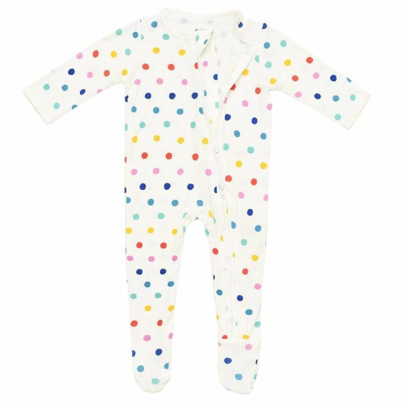 Kyte BABY Zippered Footie in Polka Dots