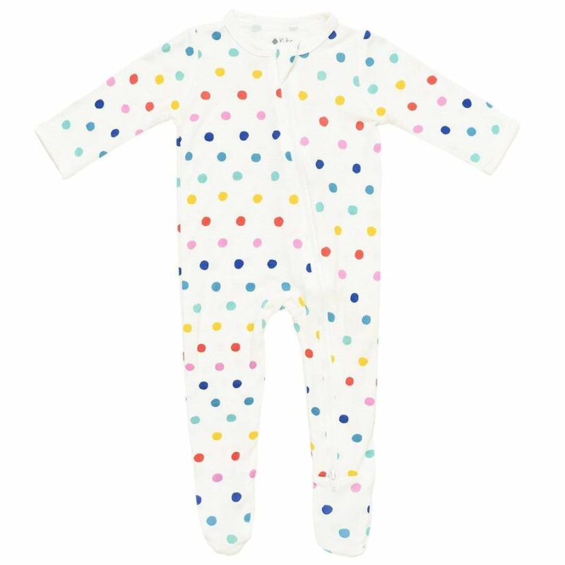 Kyte BABY Zippered Footie in Polka Dots