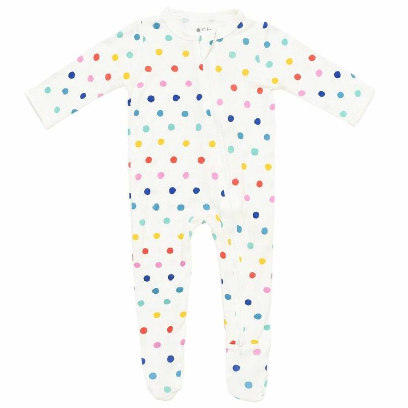 Kyte BABY Zippered Footie in Polka Dots