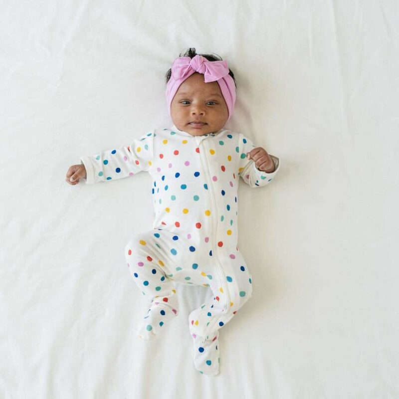 Kyte BABY Zippered Footie in Polka Dots