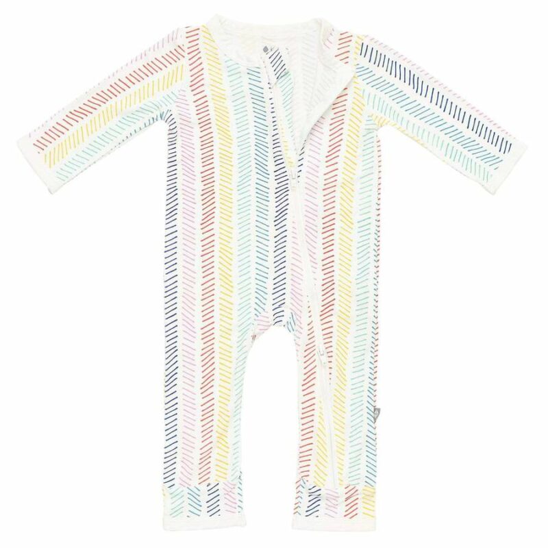 Kyte BABY Zippered Romper in Herringbone