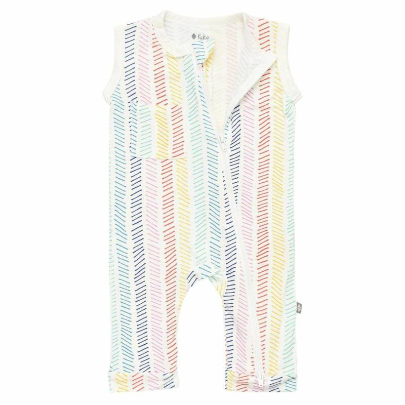 Kyte BABY Zippered Sleeveless Romper in Herringbone