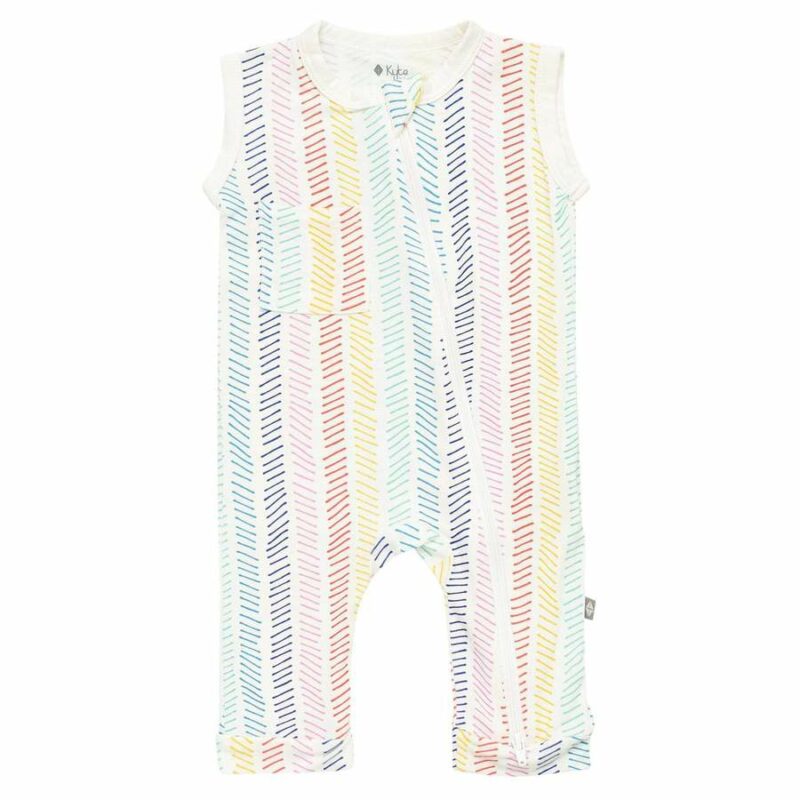 Kyte BABY Zippered Sleeveless Romper in Herringbone