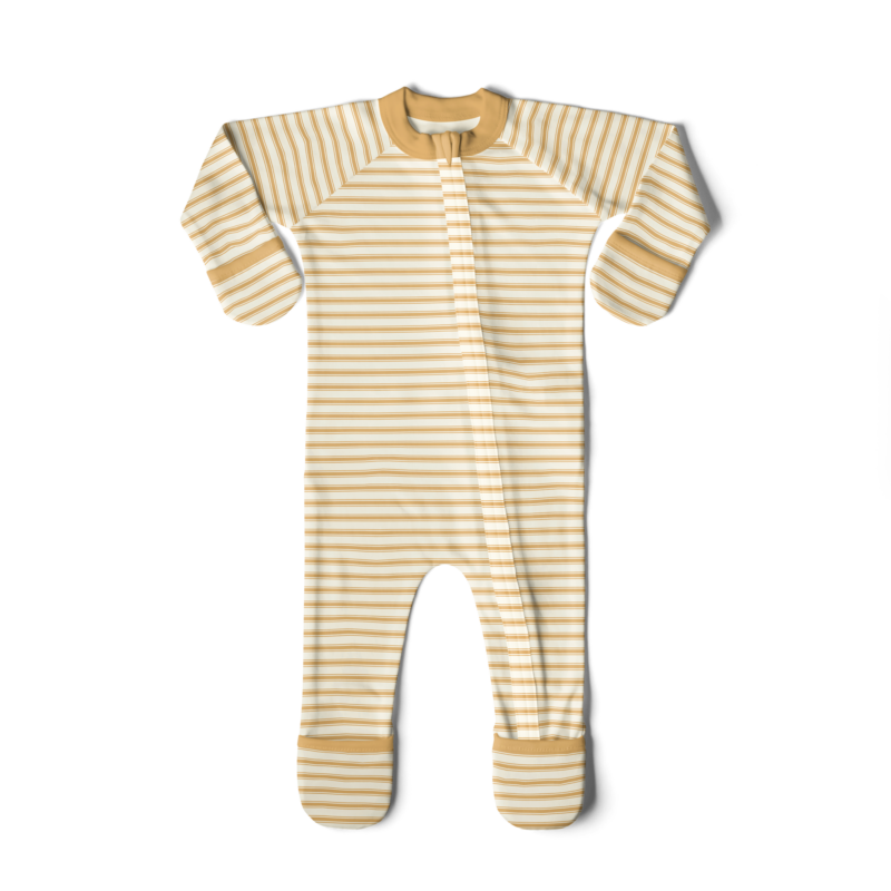 goumi Sun Stripe Bamboo Footie