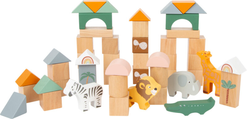 Legler Toys Safari Animal Building Blocks Safari 50 Piece Playset