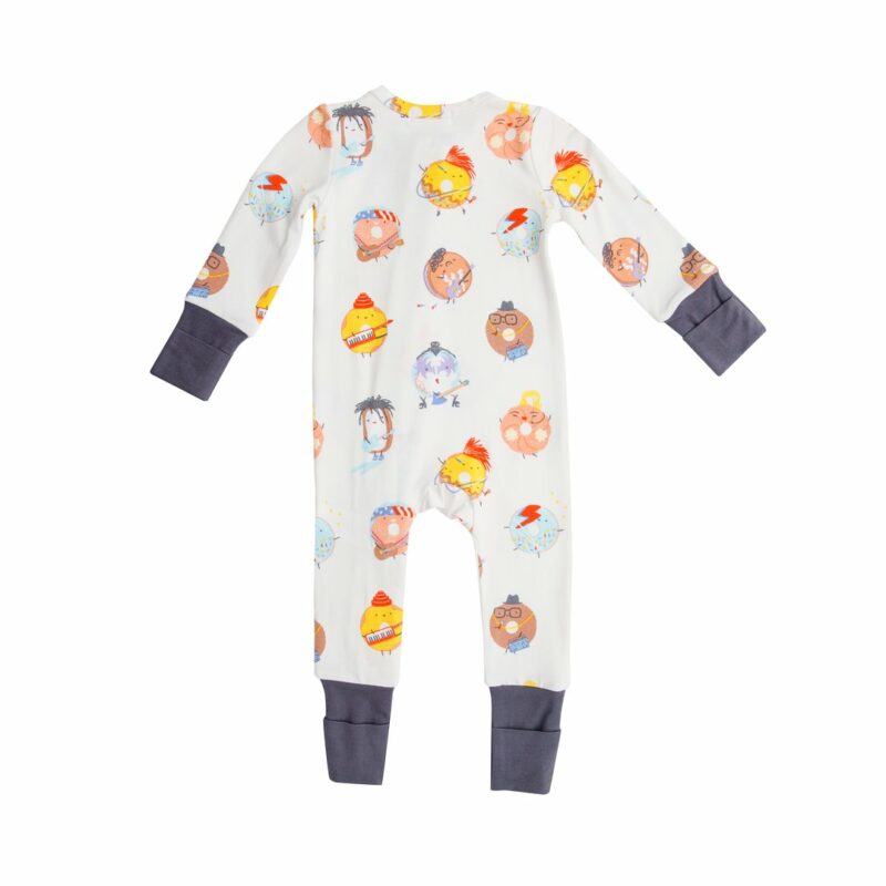 Angel Dear 80's Donuts Bamboo Viscose Zippered Romper
