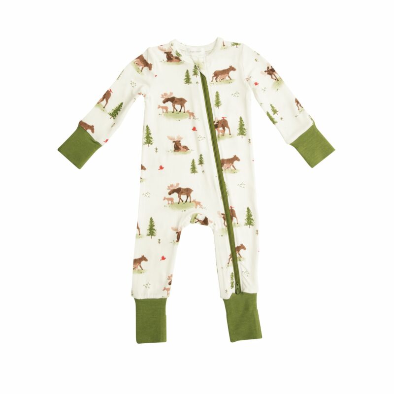 Angel Dear Moose Bamboo Viscose Zippered Romper